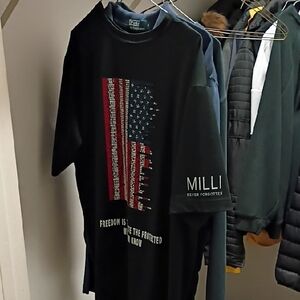 Sport-Tek Black Tee with American Flag Design
